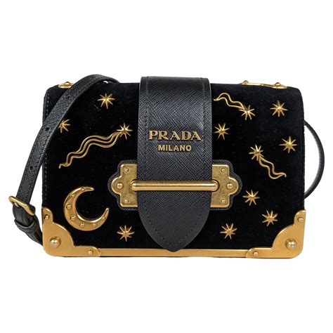 prada cahier moon and stars velvet|Prada Cahier Moon And Stars Celestial Astrology Black Velvet.